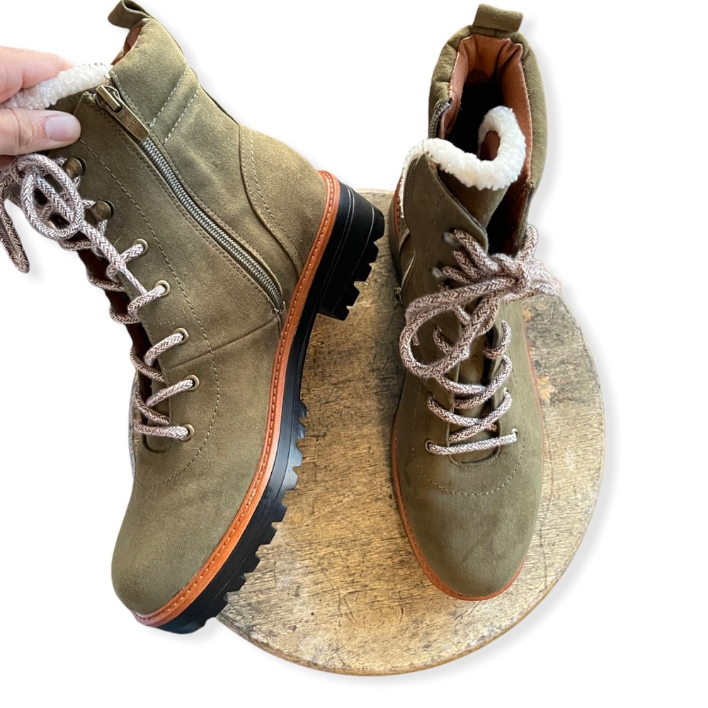 Never worn Marc Fisher Green Suede Boots size 8.5